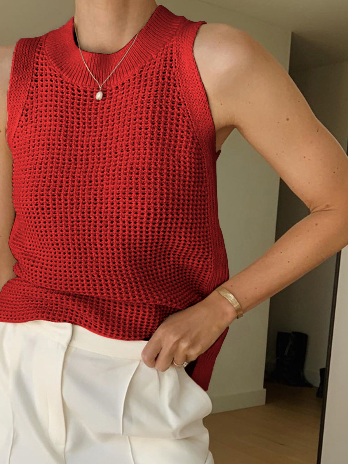 Women’s Open Knit Tank Top