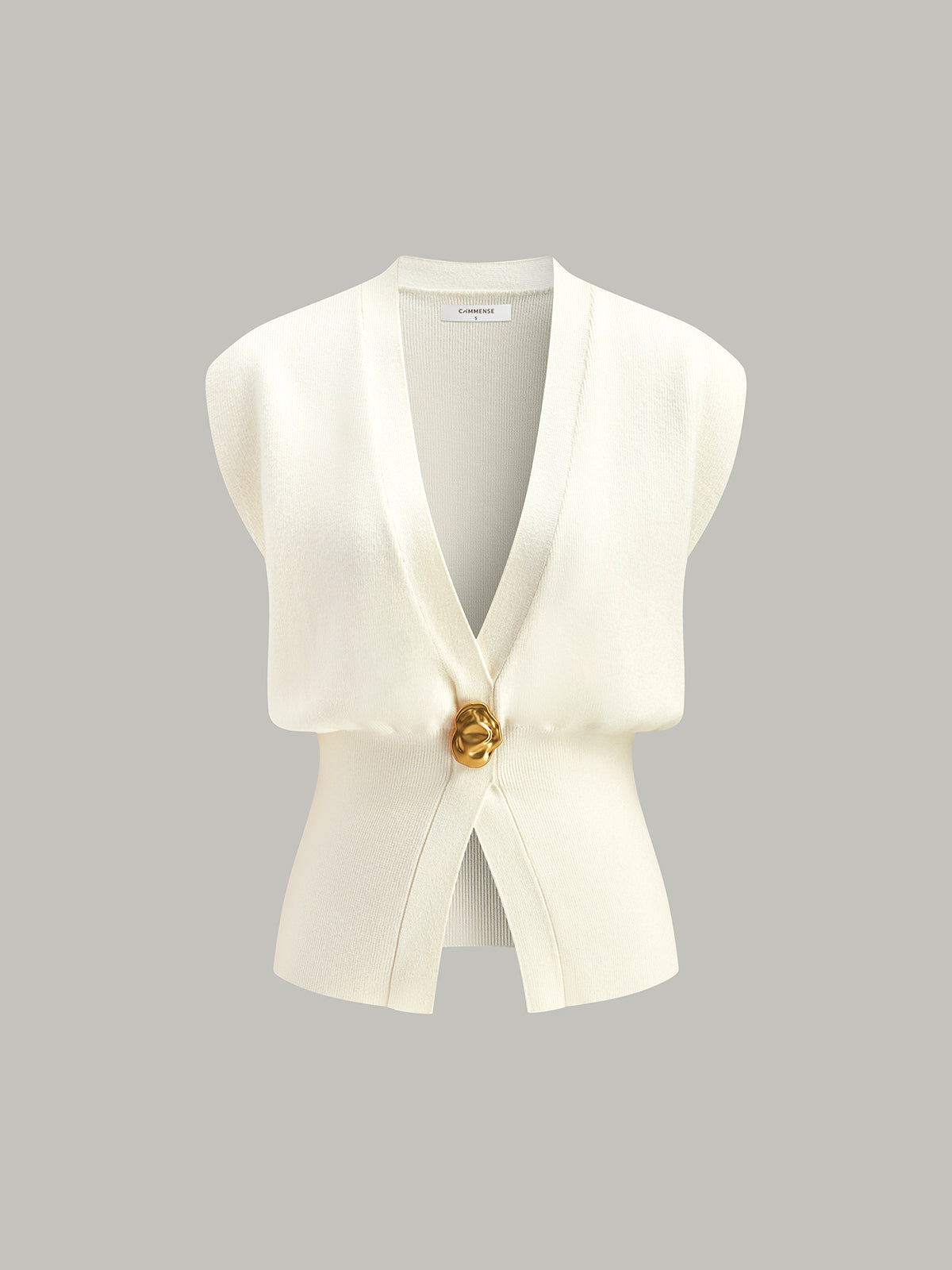 Women’s V-Neck Button Detail Sweater Vest