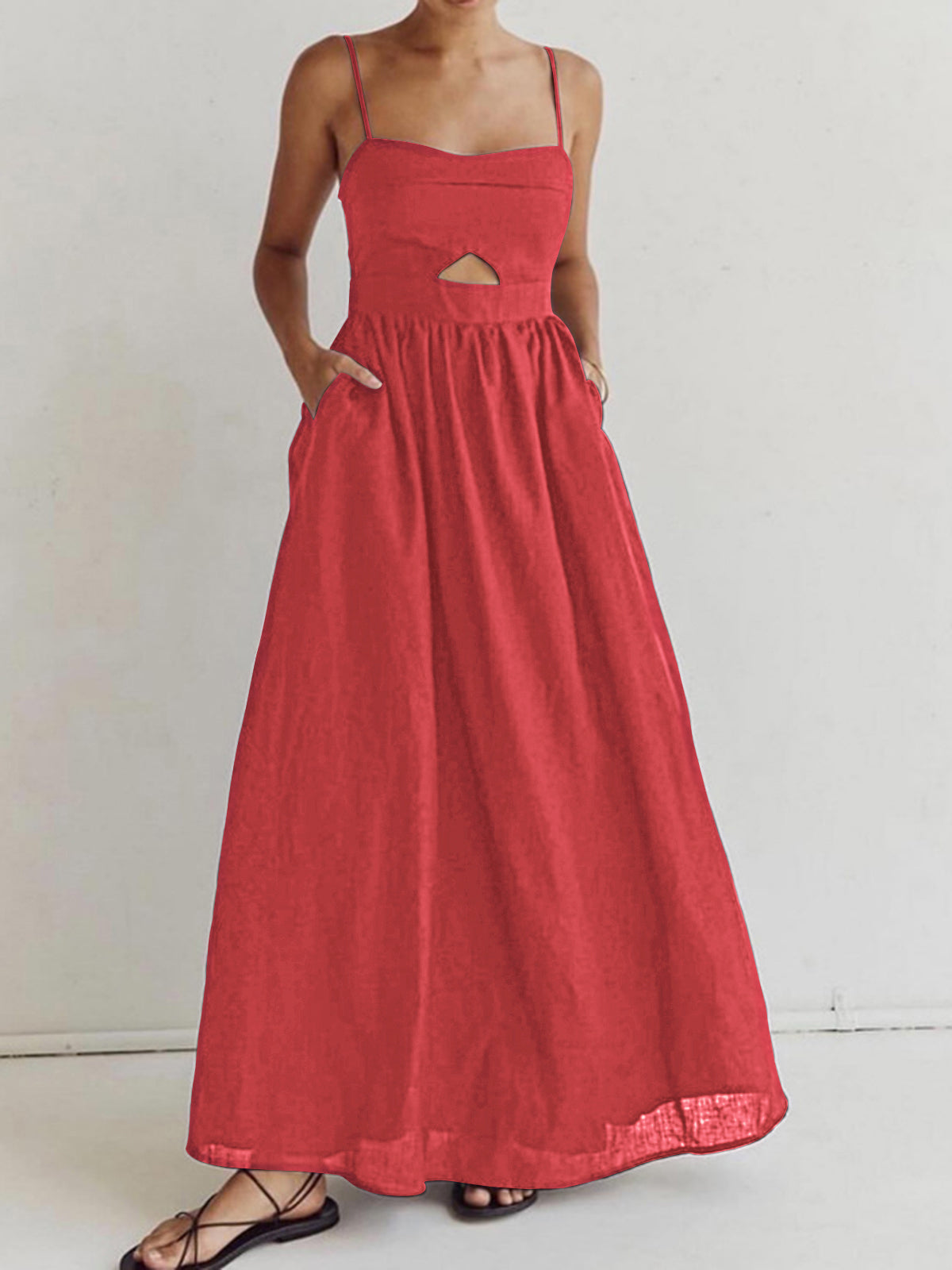 Women’s Sleeveless Cutout Maxi Dress