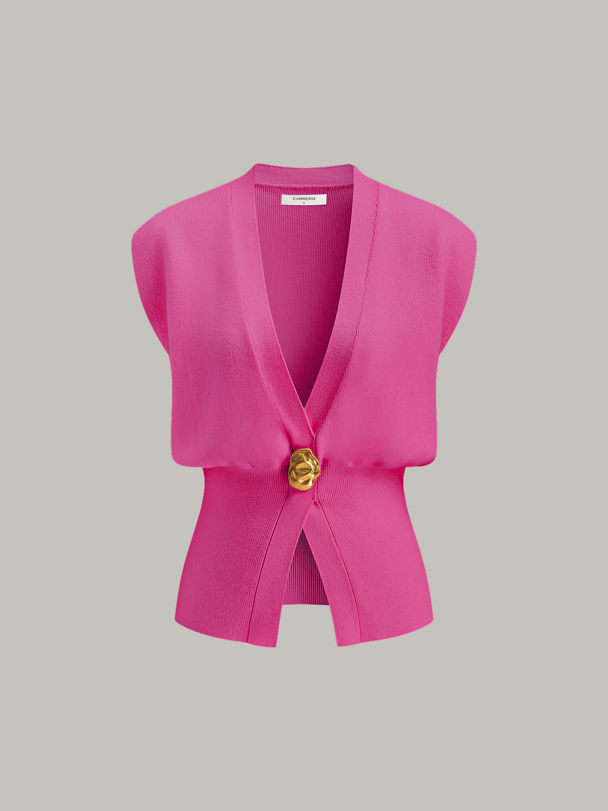 Women’s V-Neck Button Detail Sweater Vest