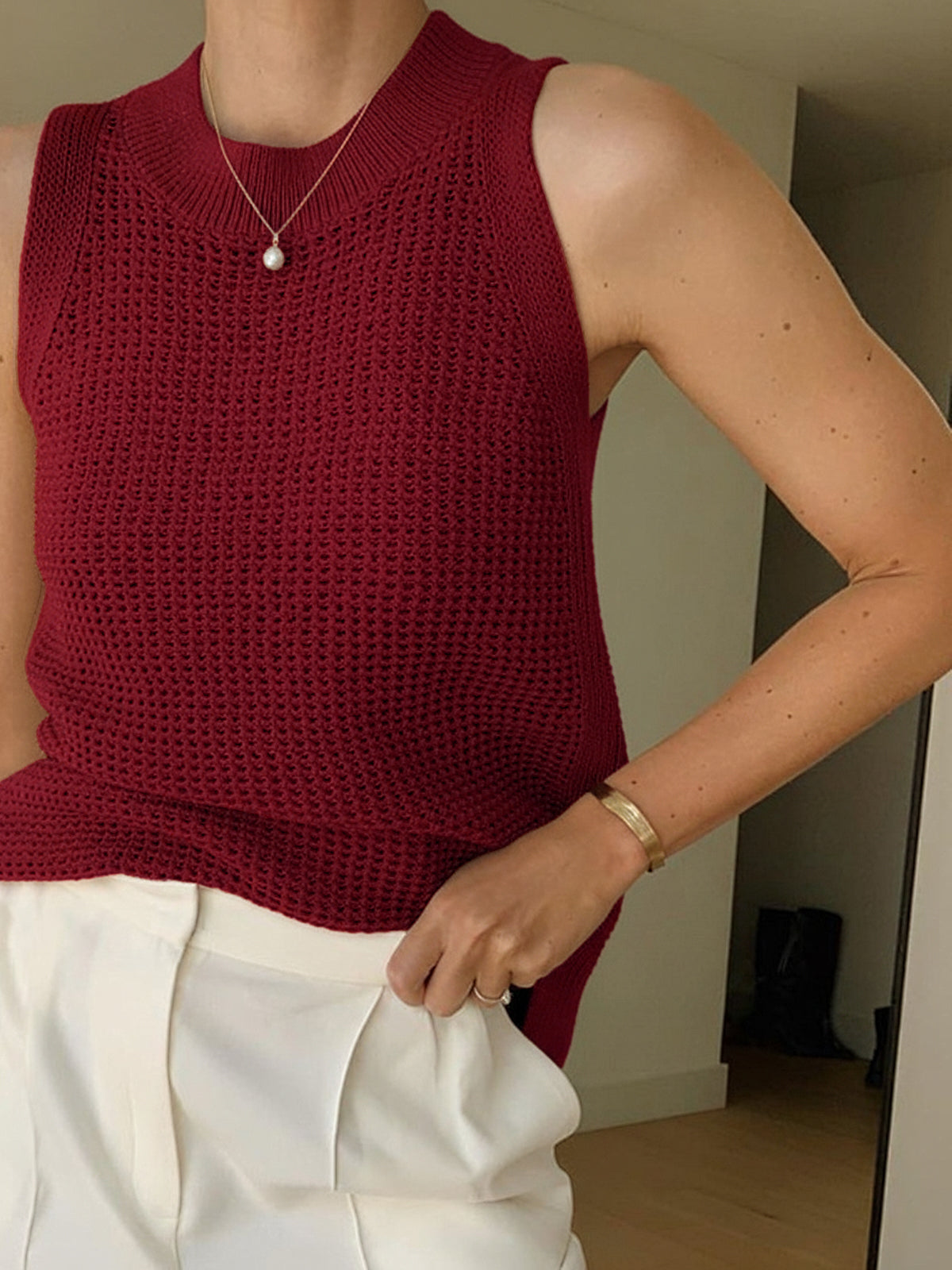 Women’s Open Knit Tank Top