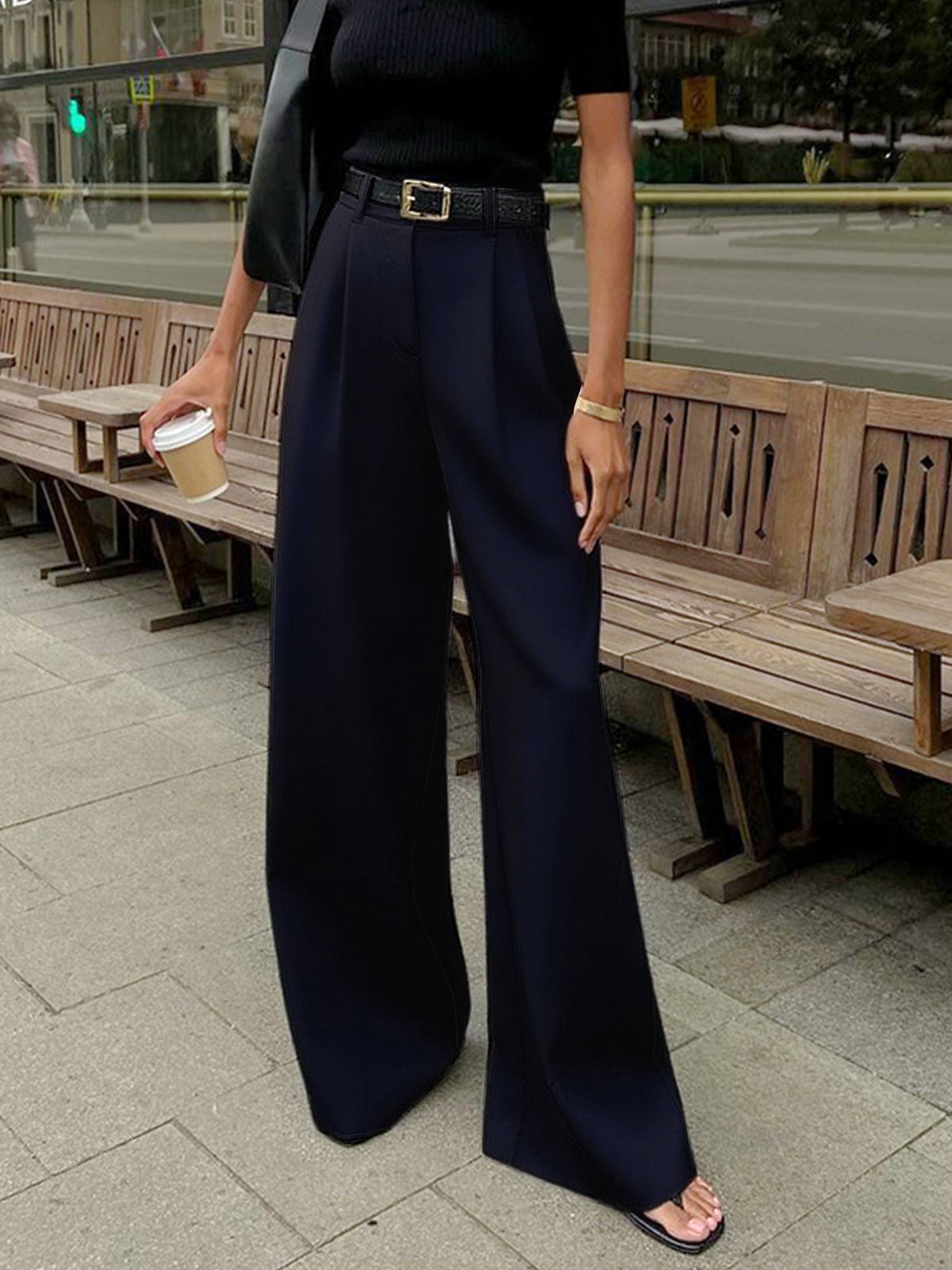 Women’s Solid Wide Leg Pants