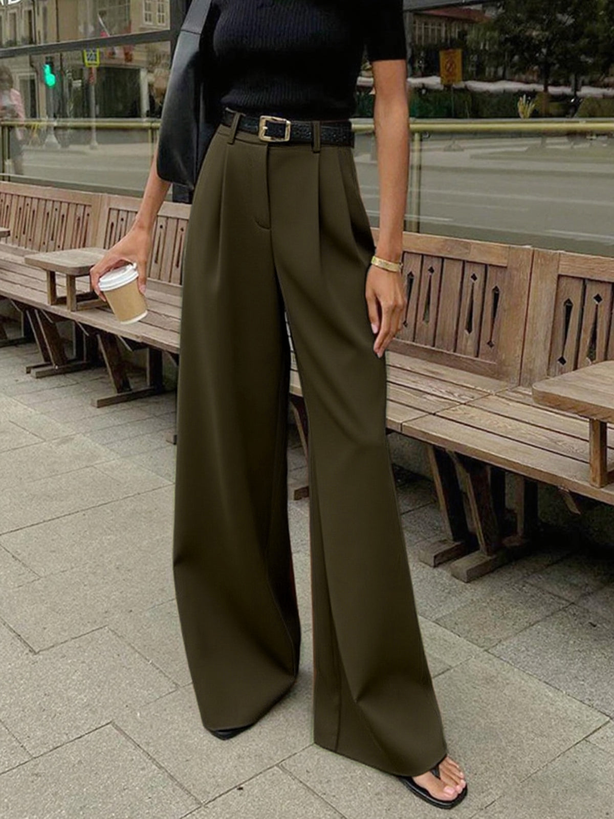 Women’s Solid Wide Leg Pants