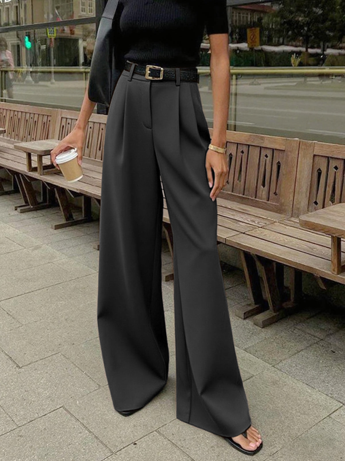 Women’s Solid Wide Leg Pants
