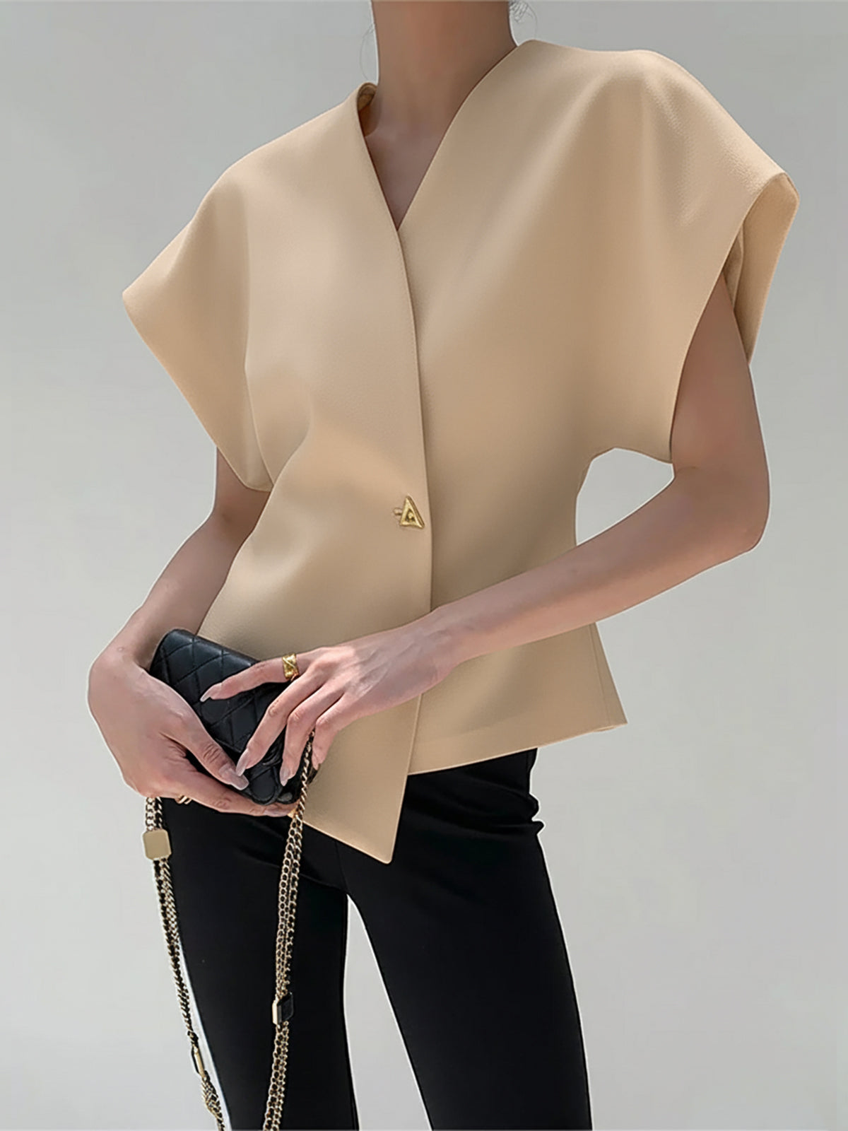 Women’s V-Neck Button Down Blouse