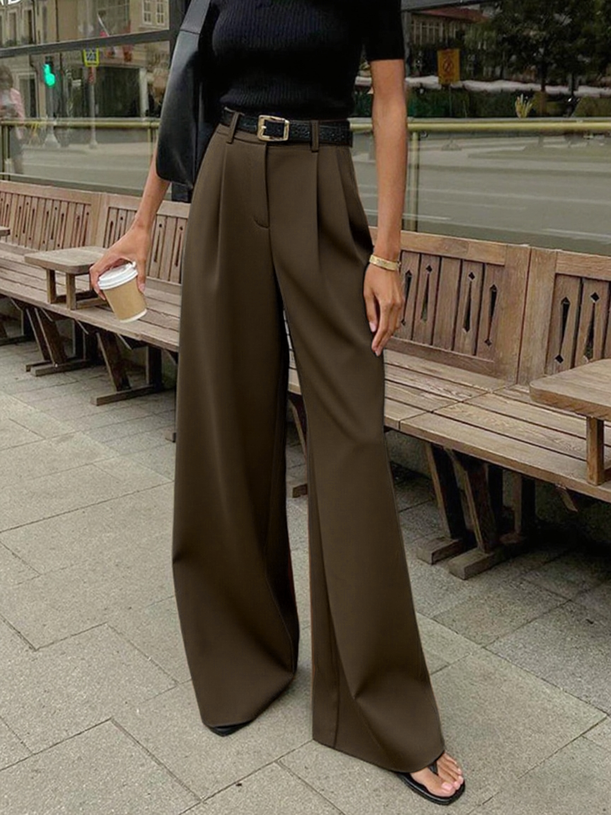 Women’s Solid Wide Leg Pants