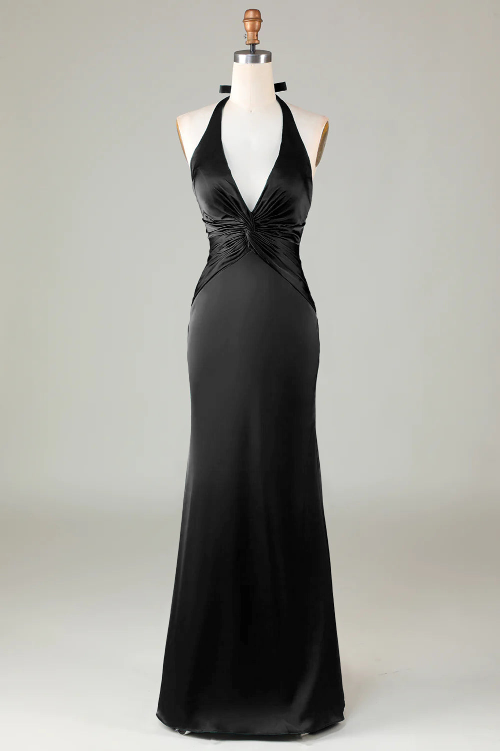 Halter Satin Bridesmaid Dress