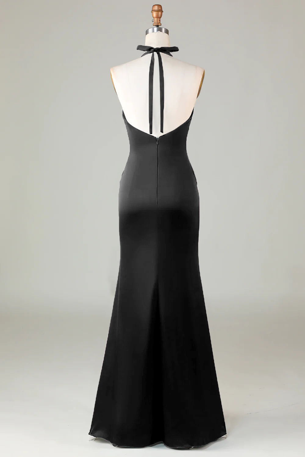 Halter Satin Bridesmaid Dress