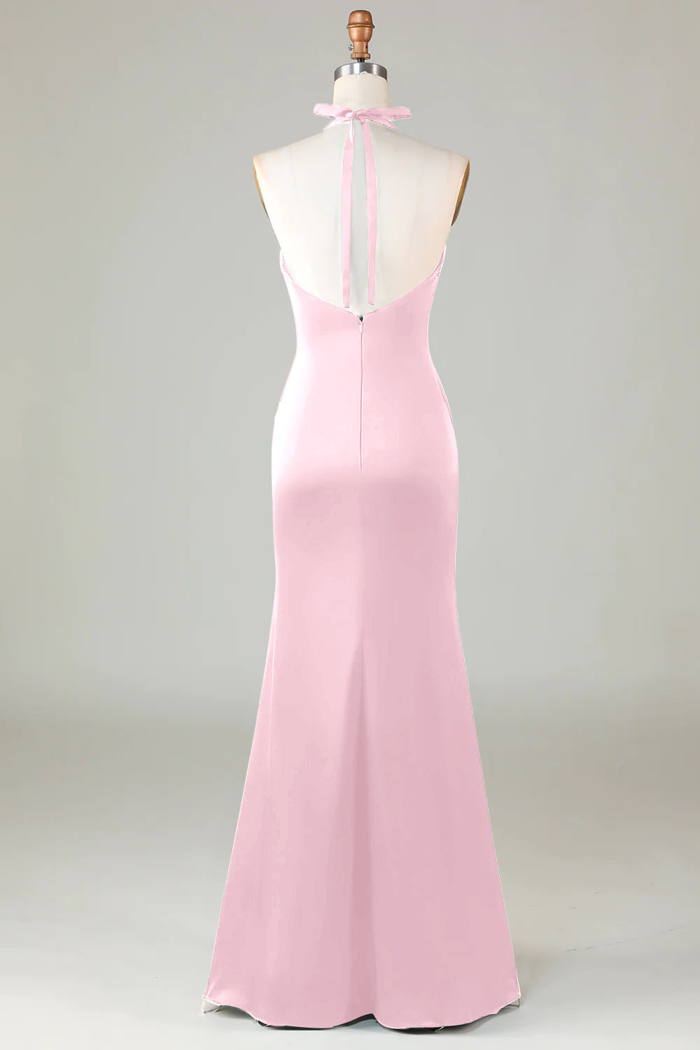 Halter Satin Bridesmaid Dress
