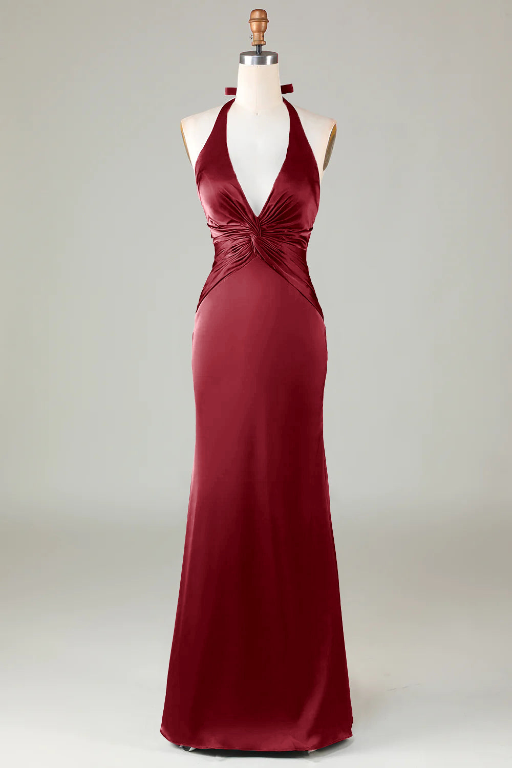 Halter Satin Bridesmaid Dress