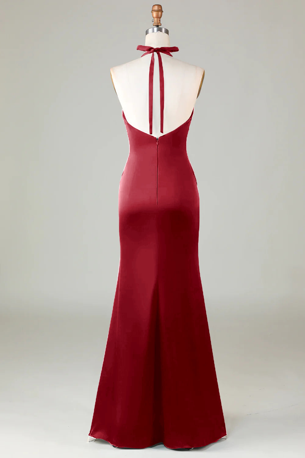 Halter Satin Bridesmaid Dress
