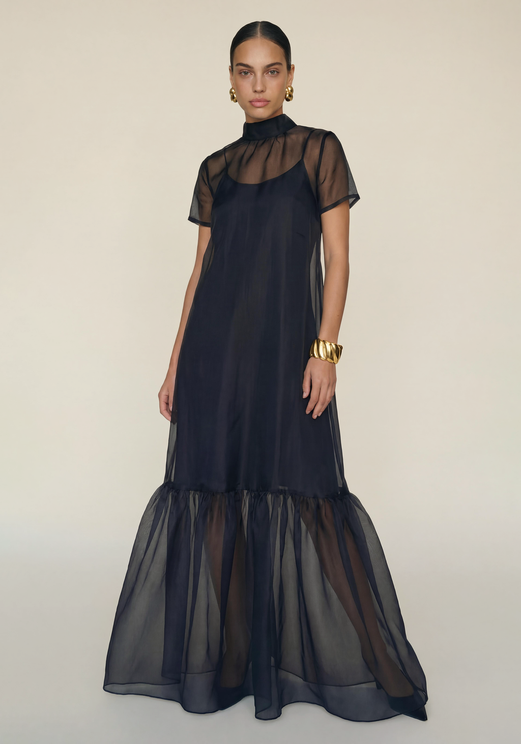 Organza Bow Maxi Dress