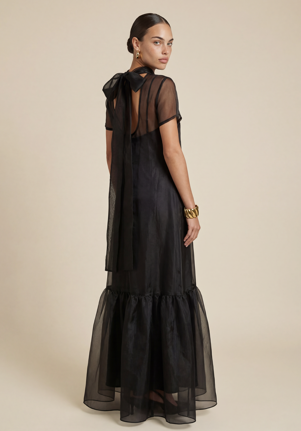 Organza Bow Maxi Dress