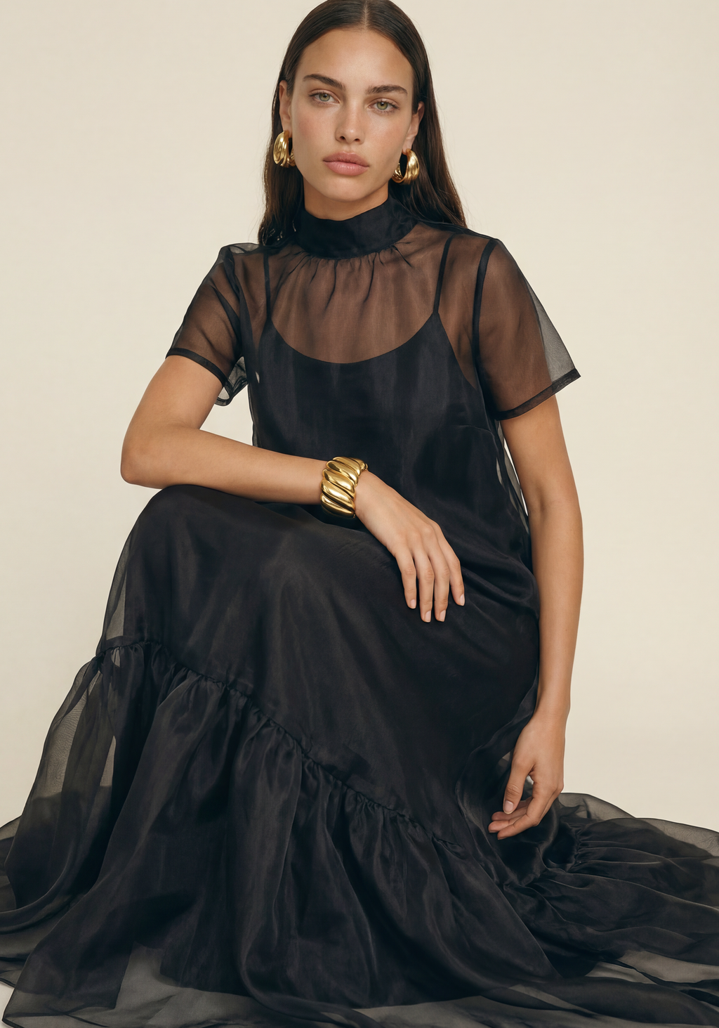 Organza Bow Maxi Dress