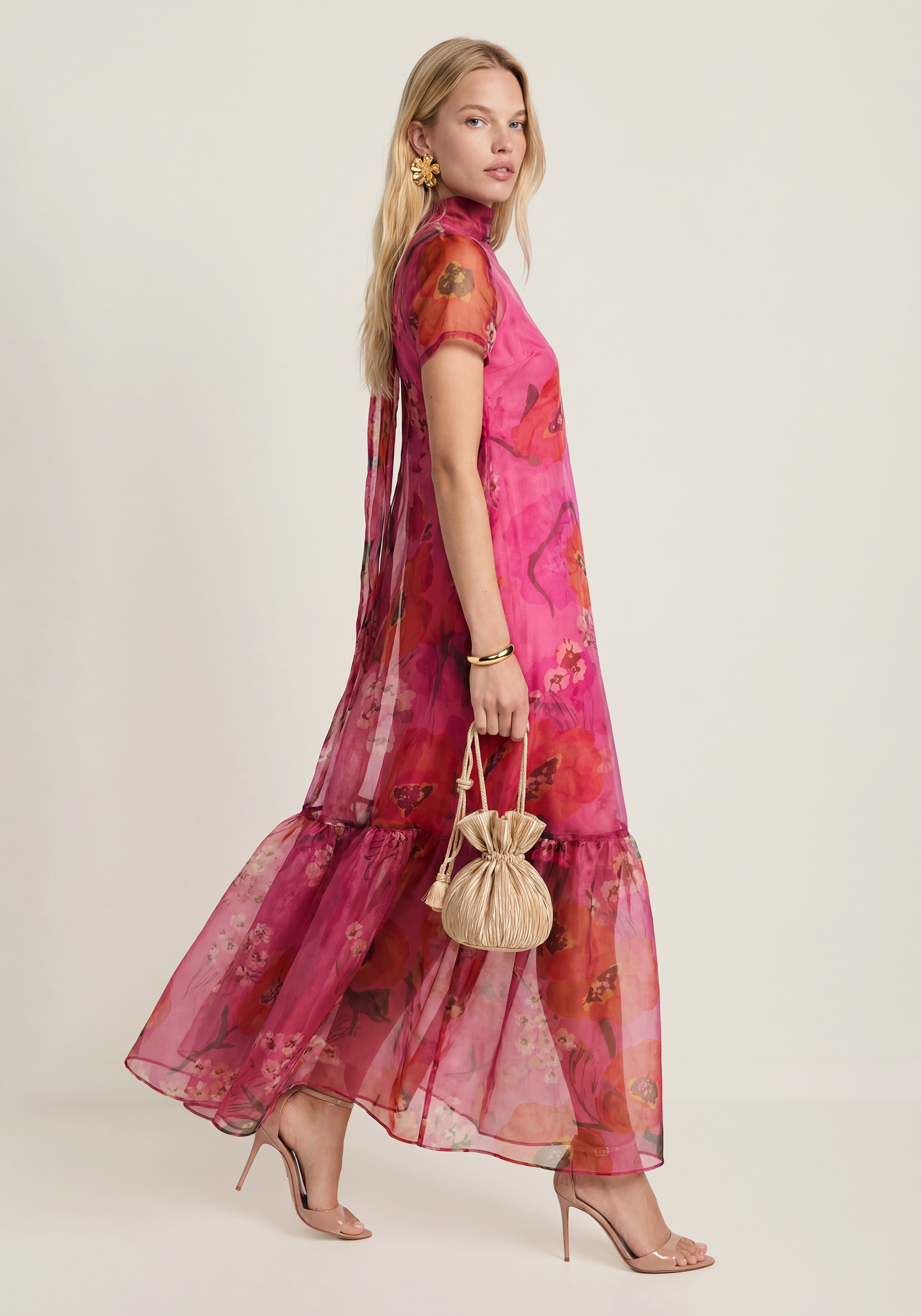Organza Bow Maxi Dress