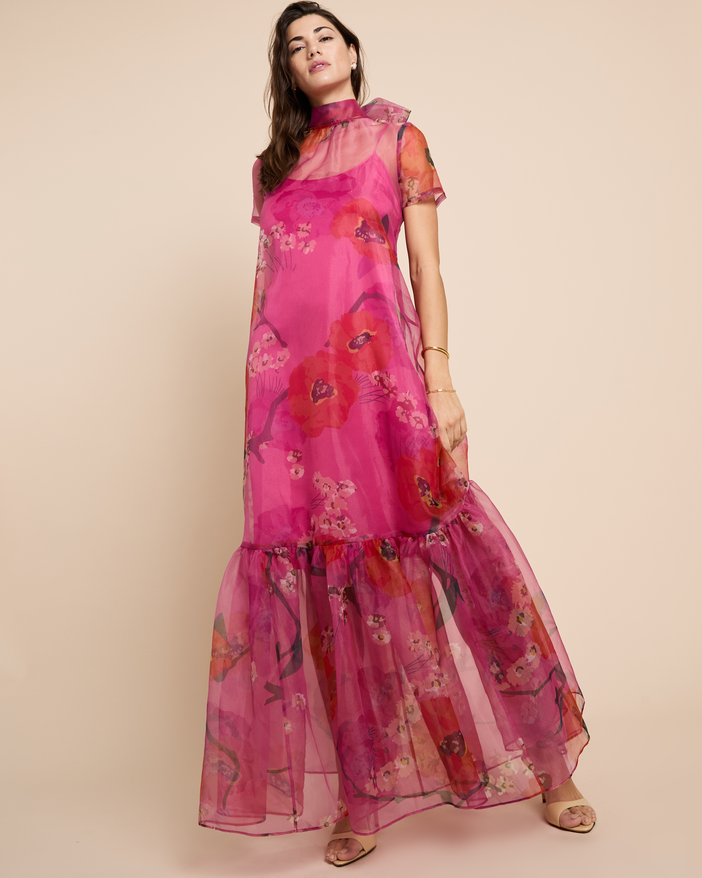 Organza Bow Maxi Dress