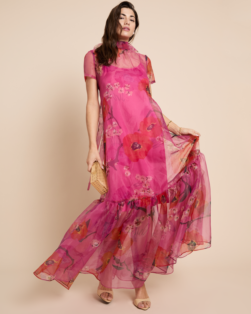 Organza Bow Maxi Dress