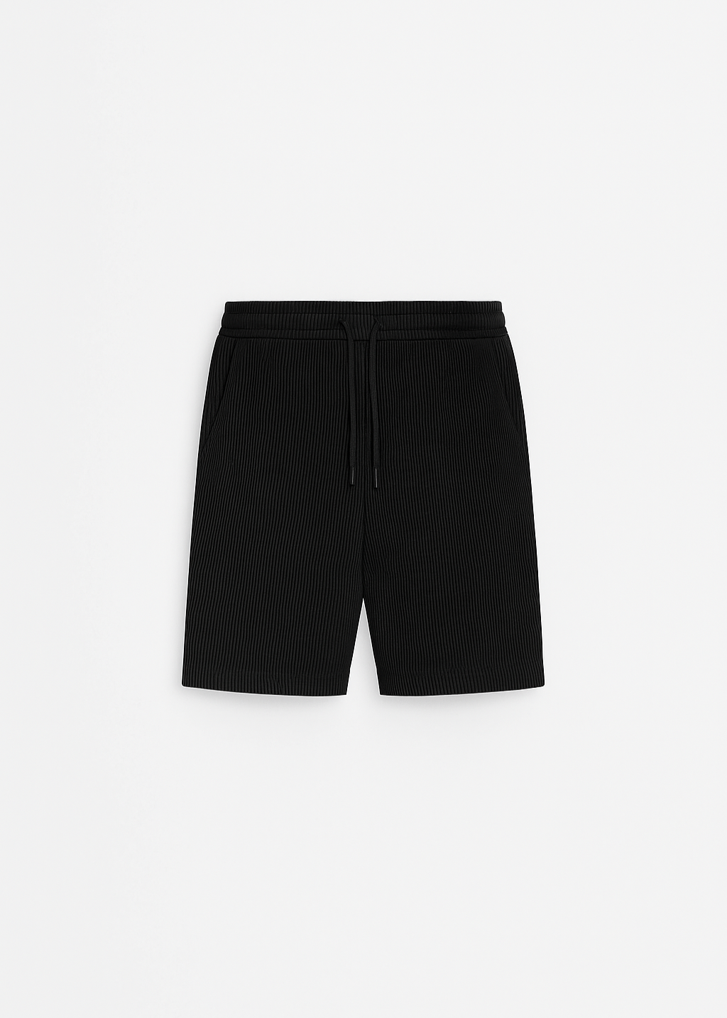 Loose Fit Cord Shorts - Black