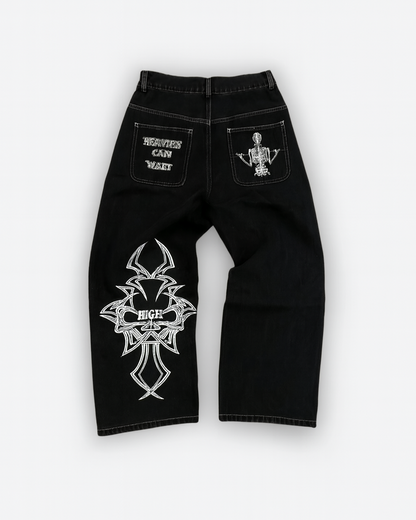 Embroidered Baggy Jeans
