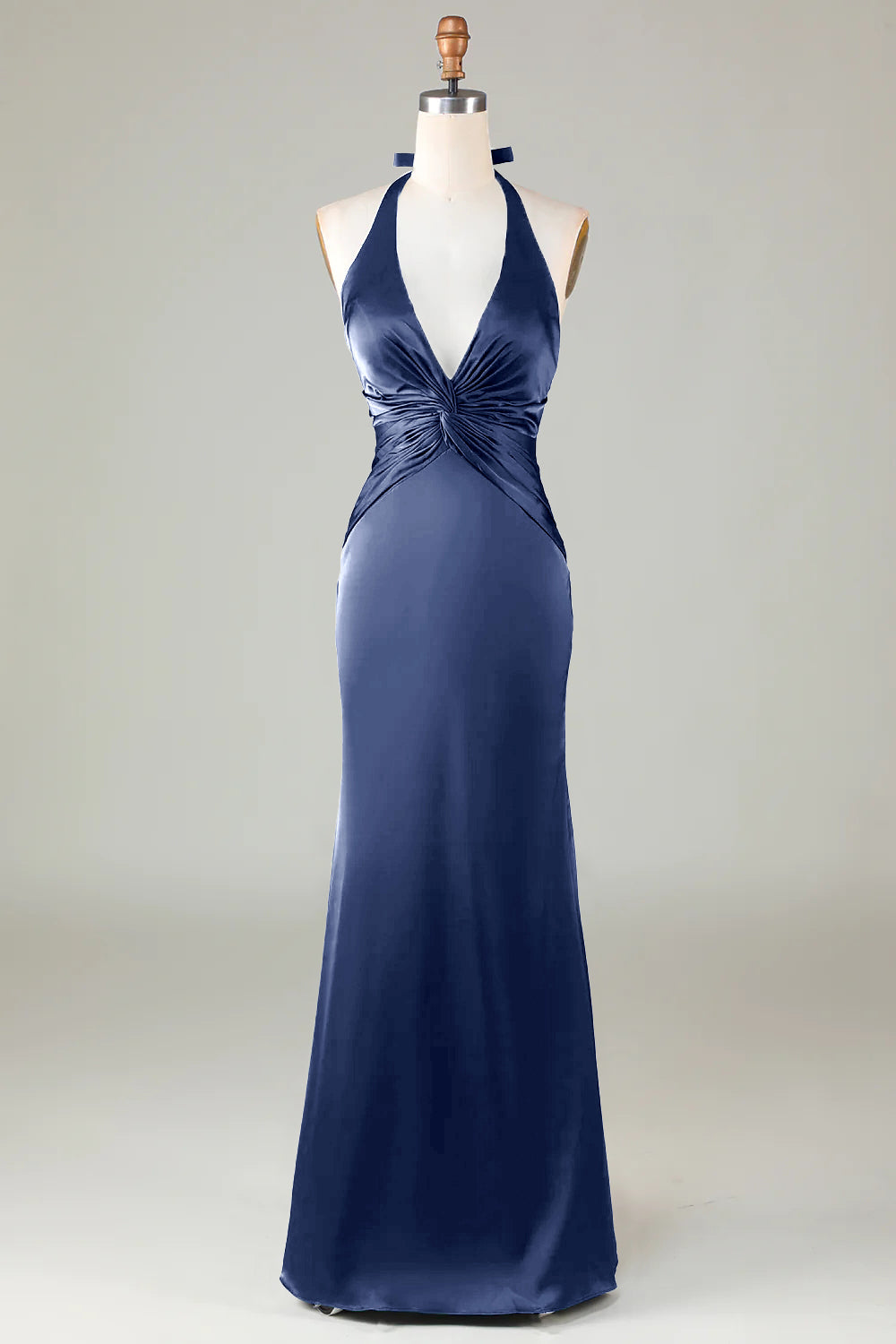 Halter Satin Bridesmaid Dress
