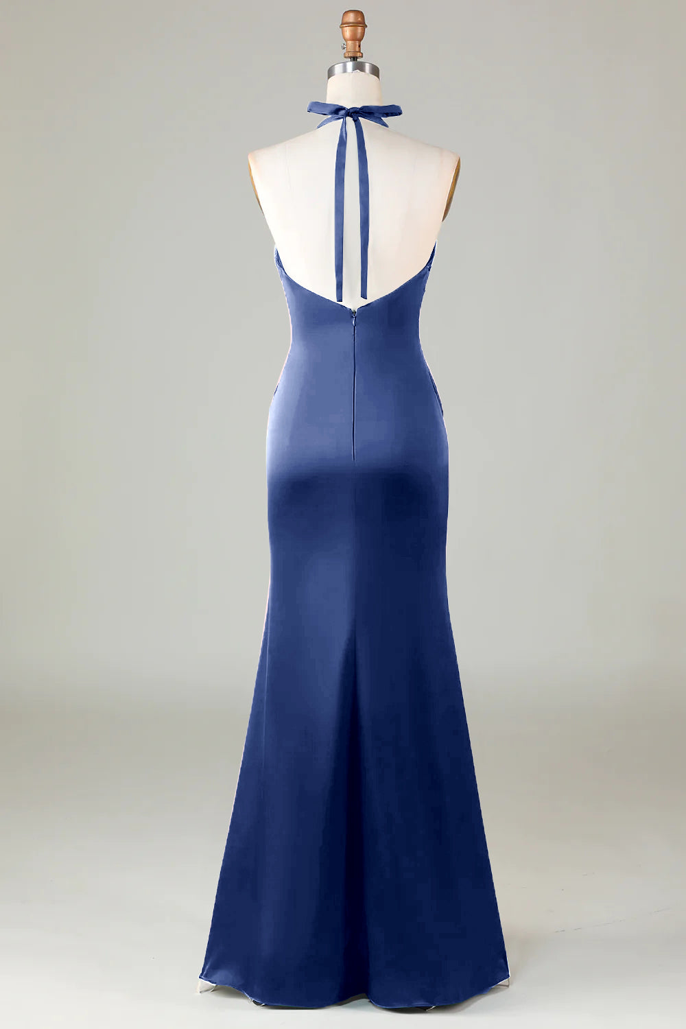 Halter Satin Bridesmaid Dress