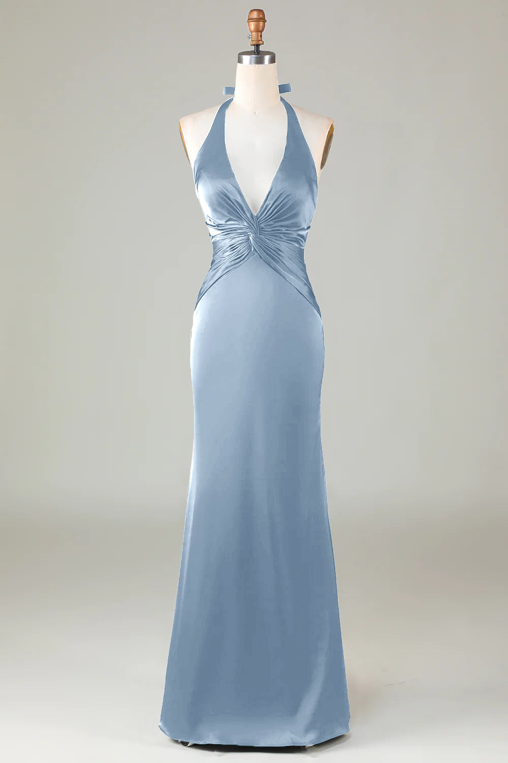 Halter Satin Bridesmaid Dress