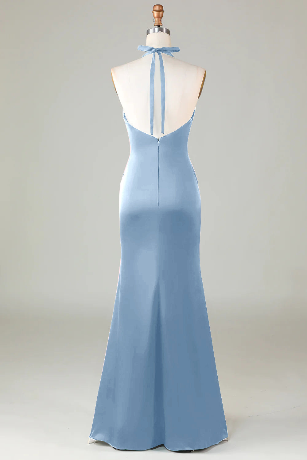Halter Satin Bridesmaid Dress