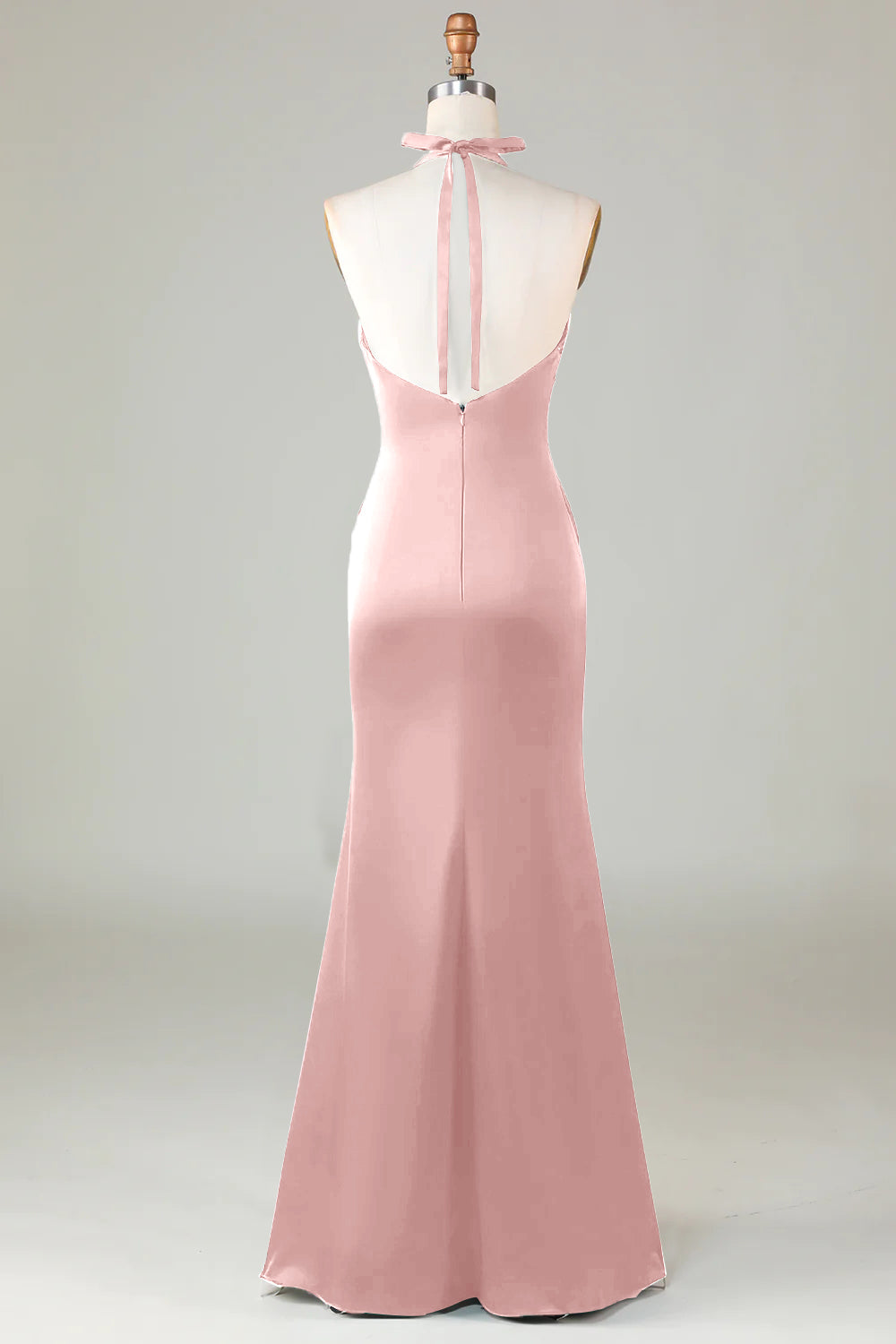 Halter Satin Bridesmaid Dress
