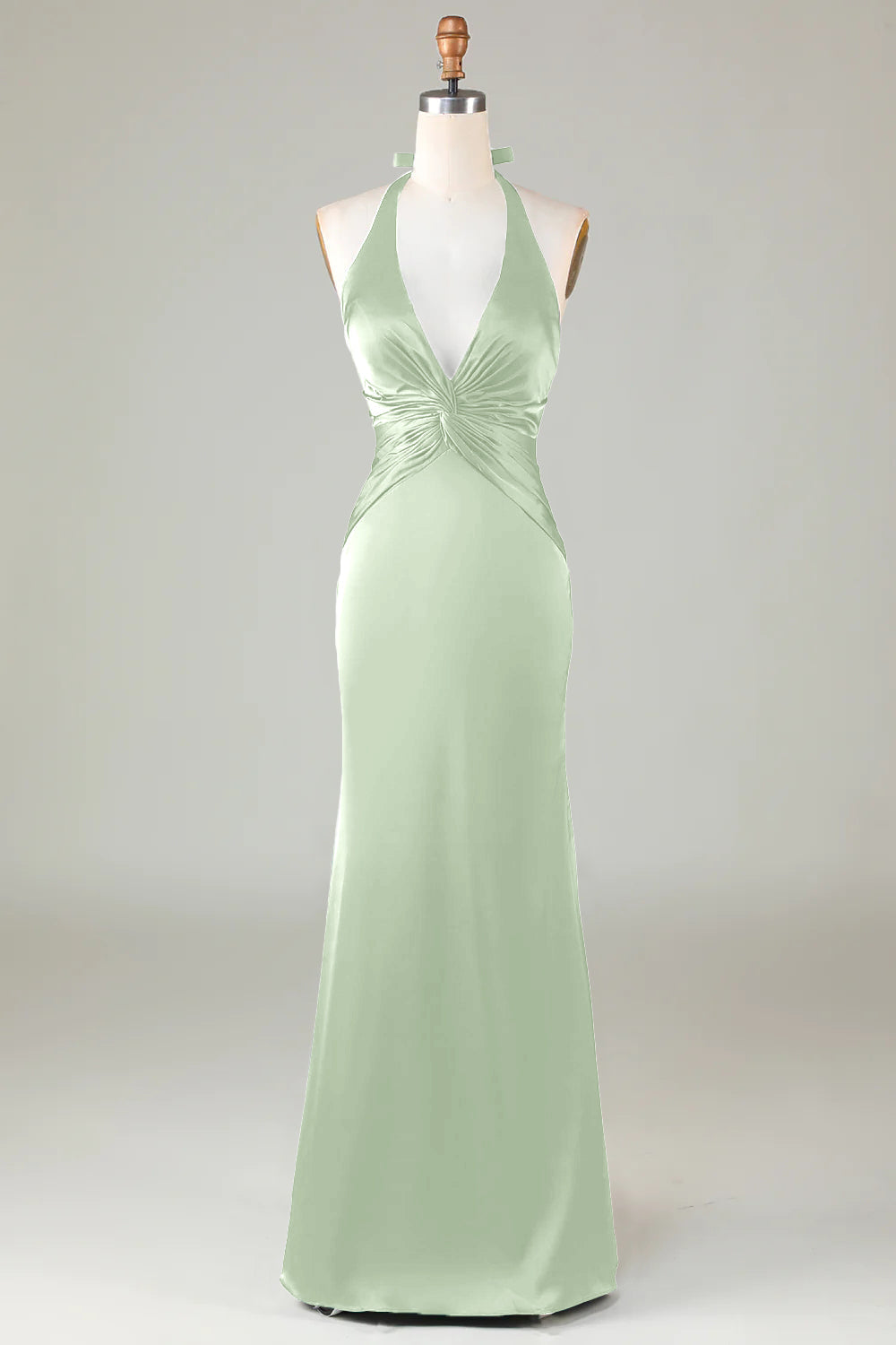Halter Satin Bridesmaid Dress