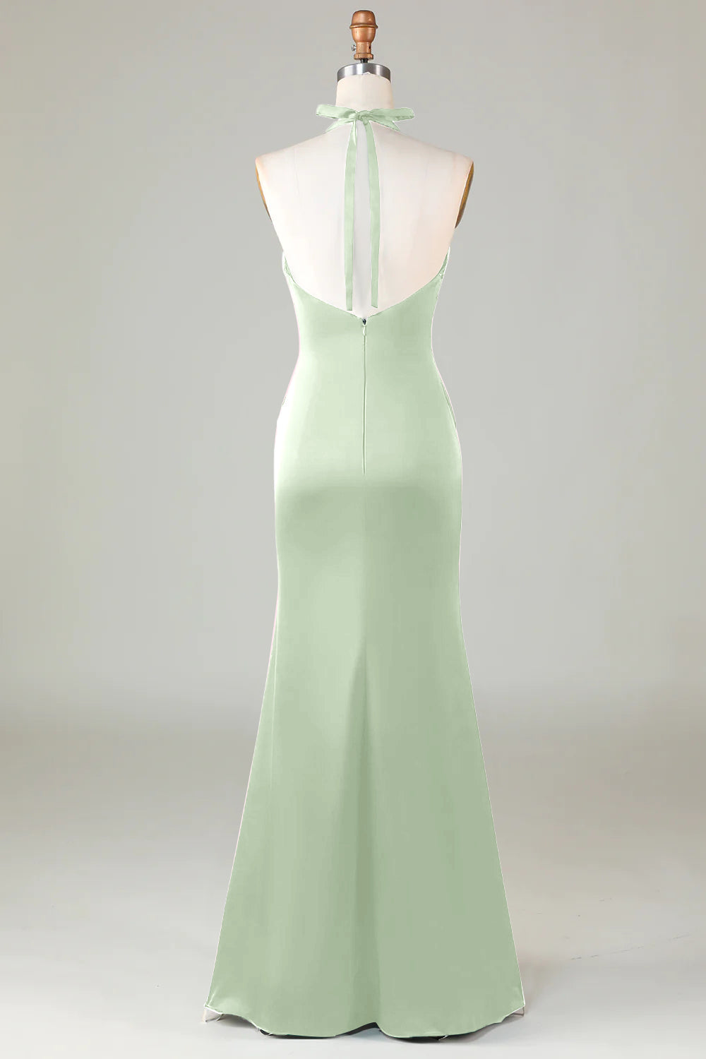 Halter Satin Bridesmaid Dress