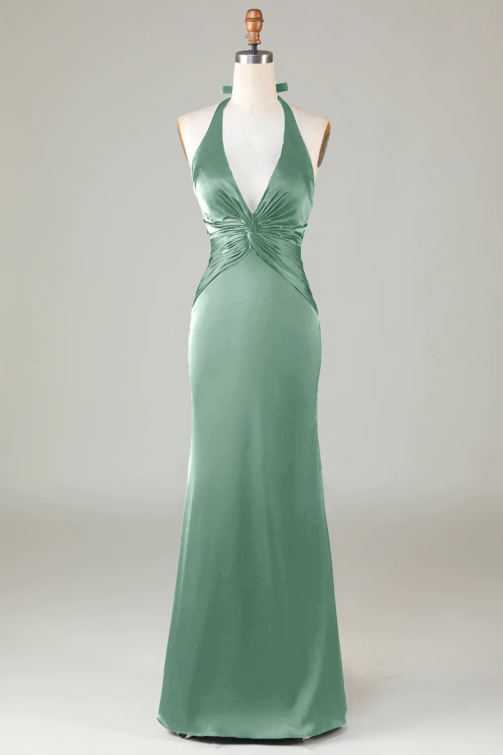 Halter Satin Bridesmaid Dress