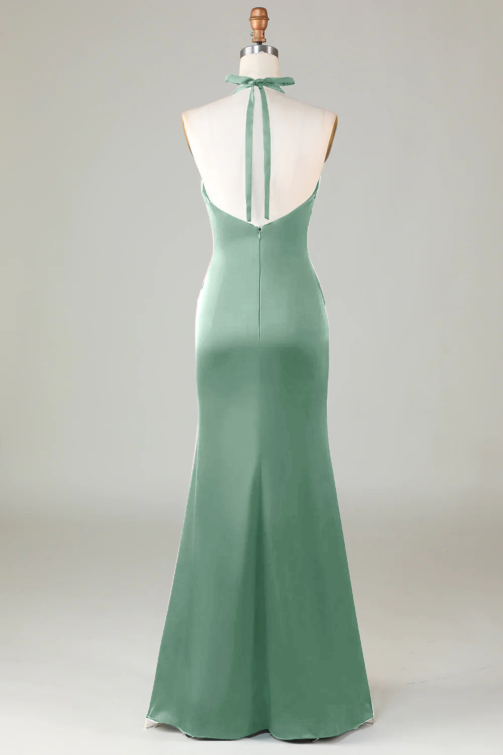 Halter Satin Bridesmaid Dress