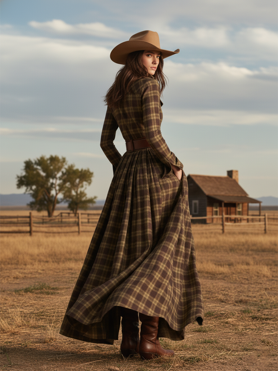 Women’s Plaid Maxi Dress