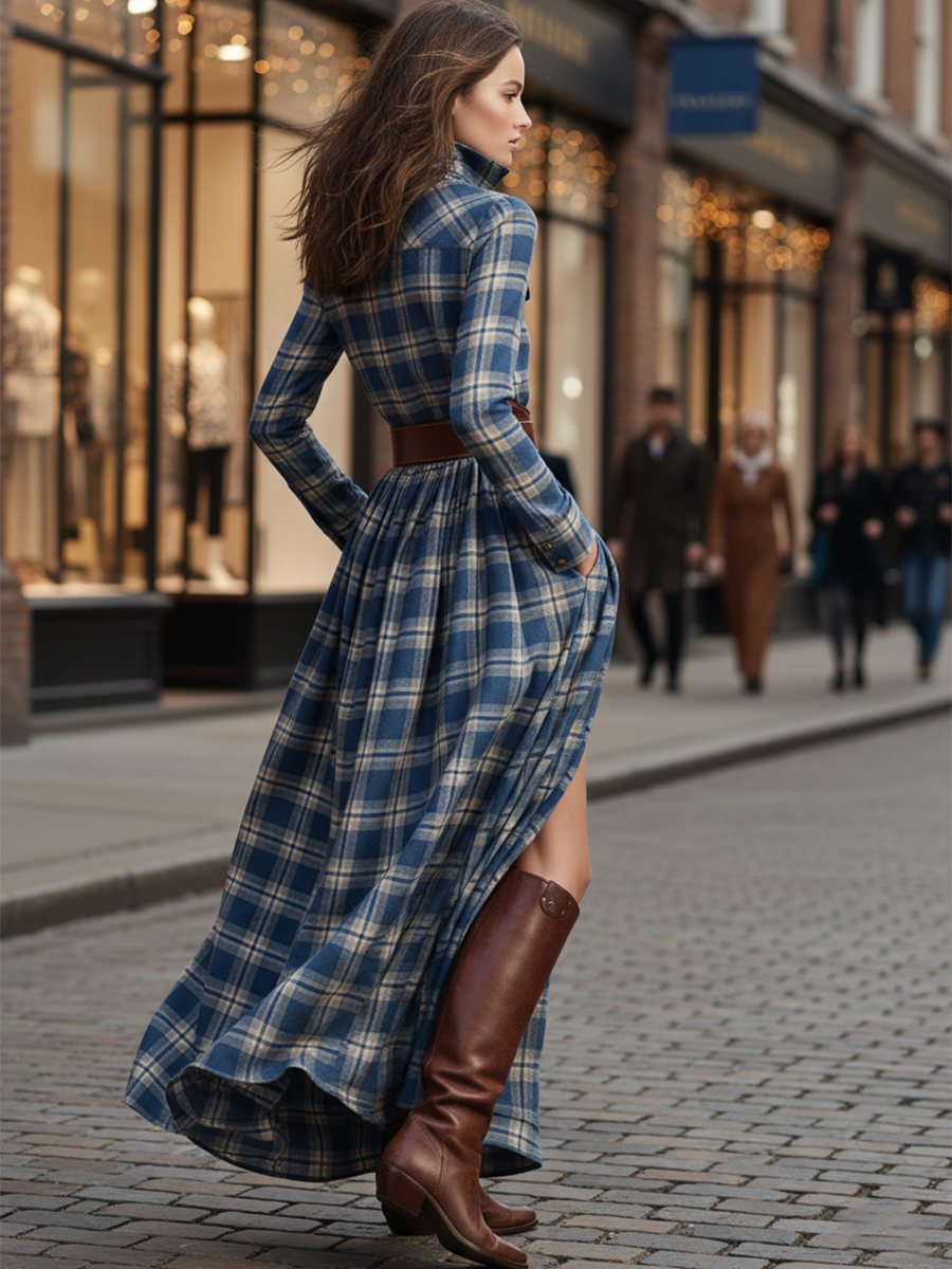 Women’s Plaid Maxi Dress