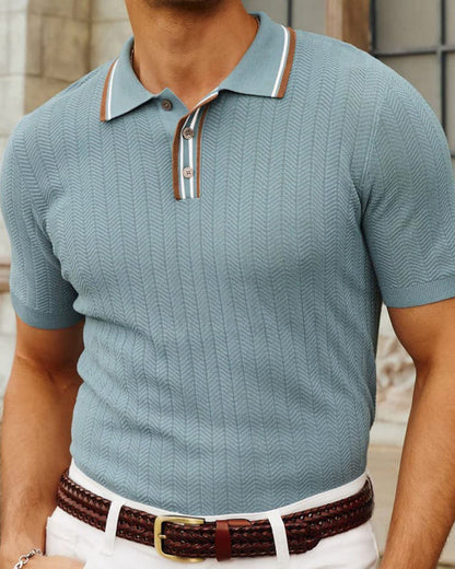 Knit Polo Contrast Collar