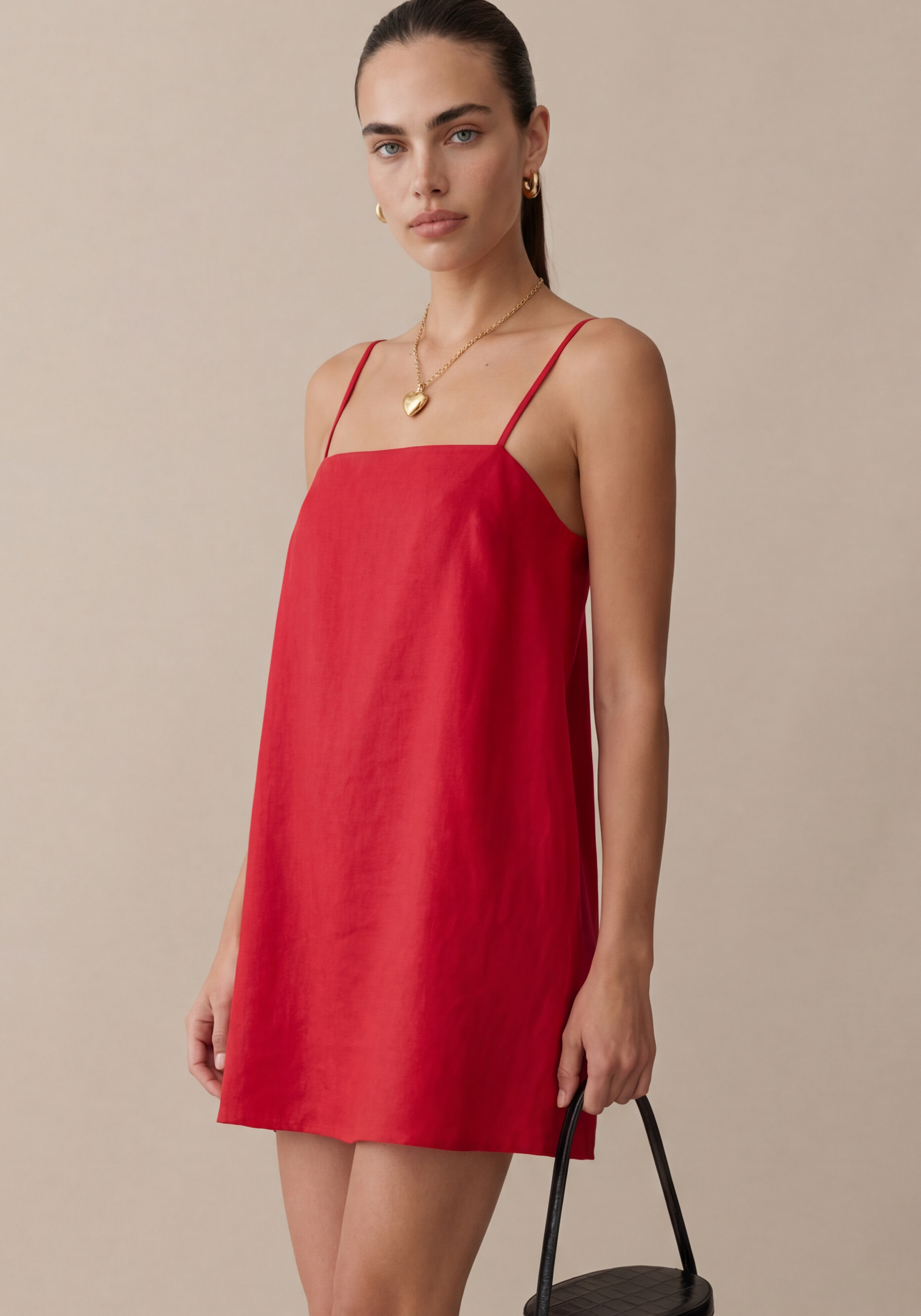 Linen Tie Strap Mini Dress