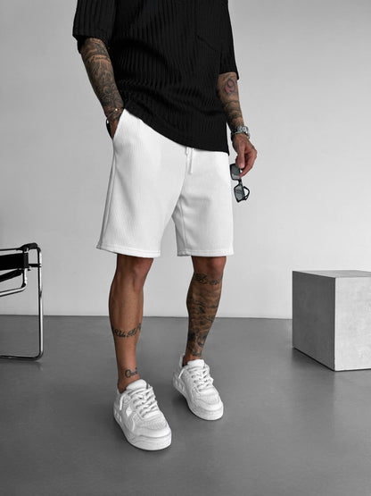 Loose Fit Cord Shorts - Grey