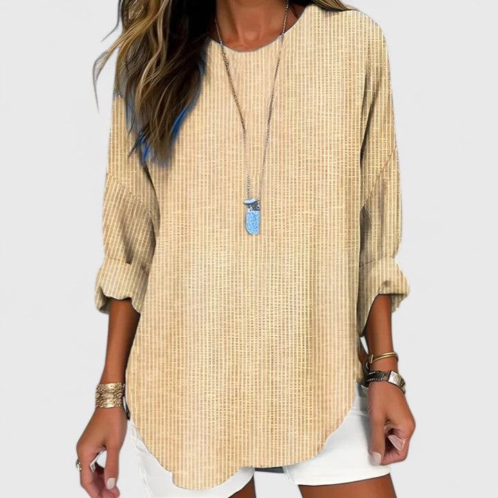Striped Crew Neck Blouse