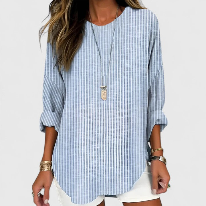 Striped Crew Neck Blouse