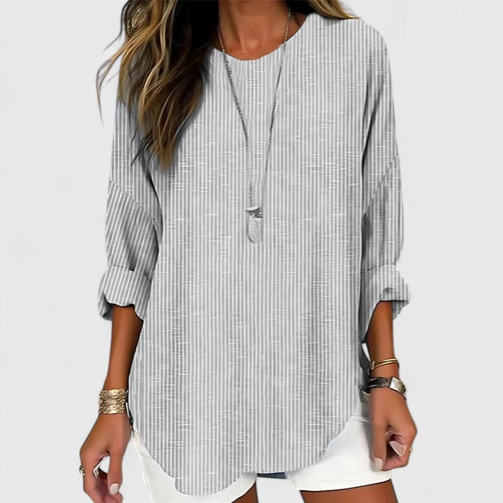 Striped Crew Neck Blouse