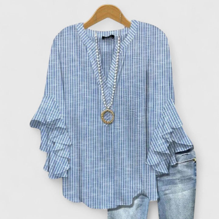 Floral Ruffle Sleeve Blouse