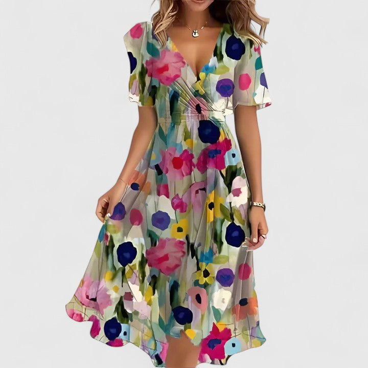 Floral High-Low Mini Dress