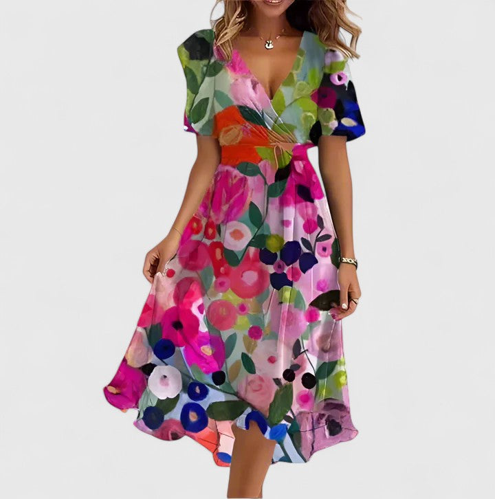 Floral High-Low Mini Dress
