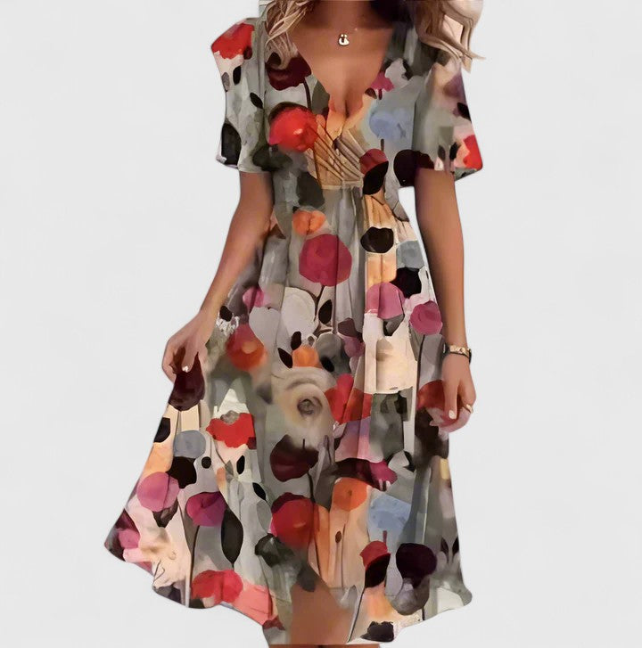 Floral High-Low Mini Dress