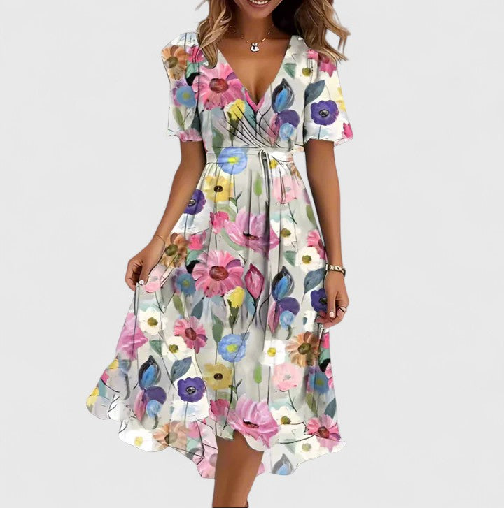 Floral High-Low Mini Dress