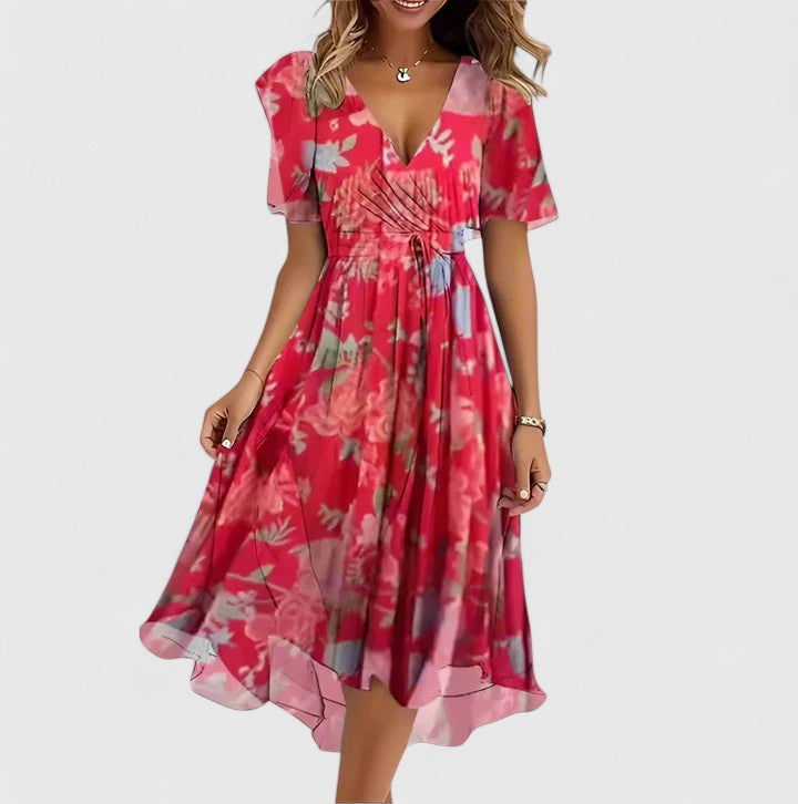 Floral High-Low Mini Dress