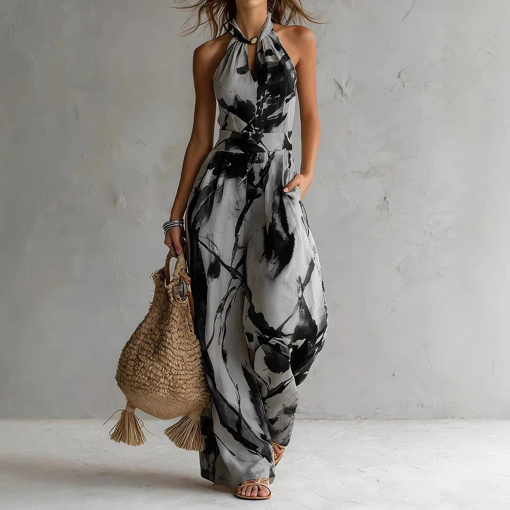 Halter Print Maxi Dress