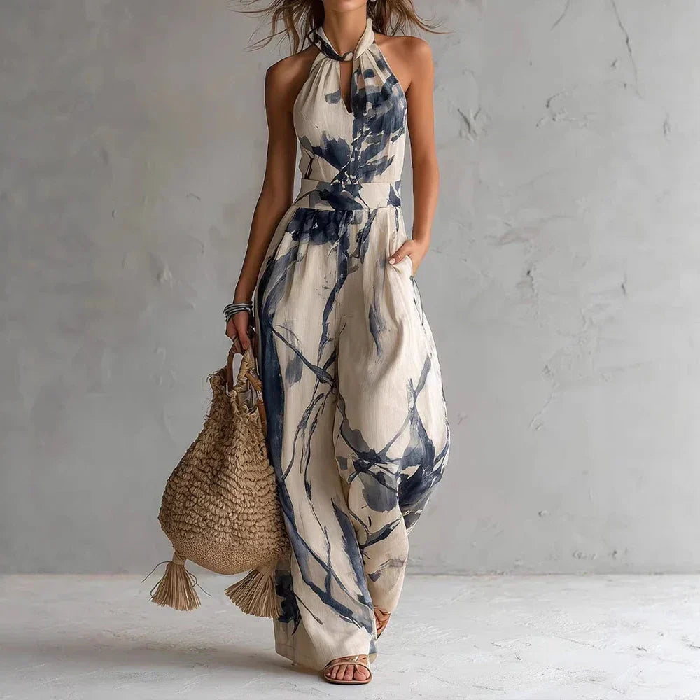 Halter Print Maxi Dress