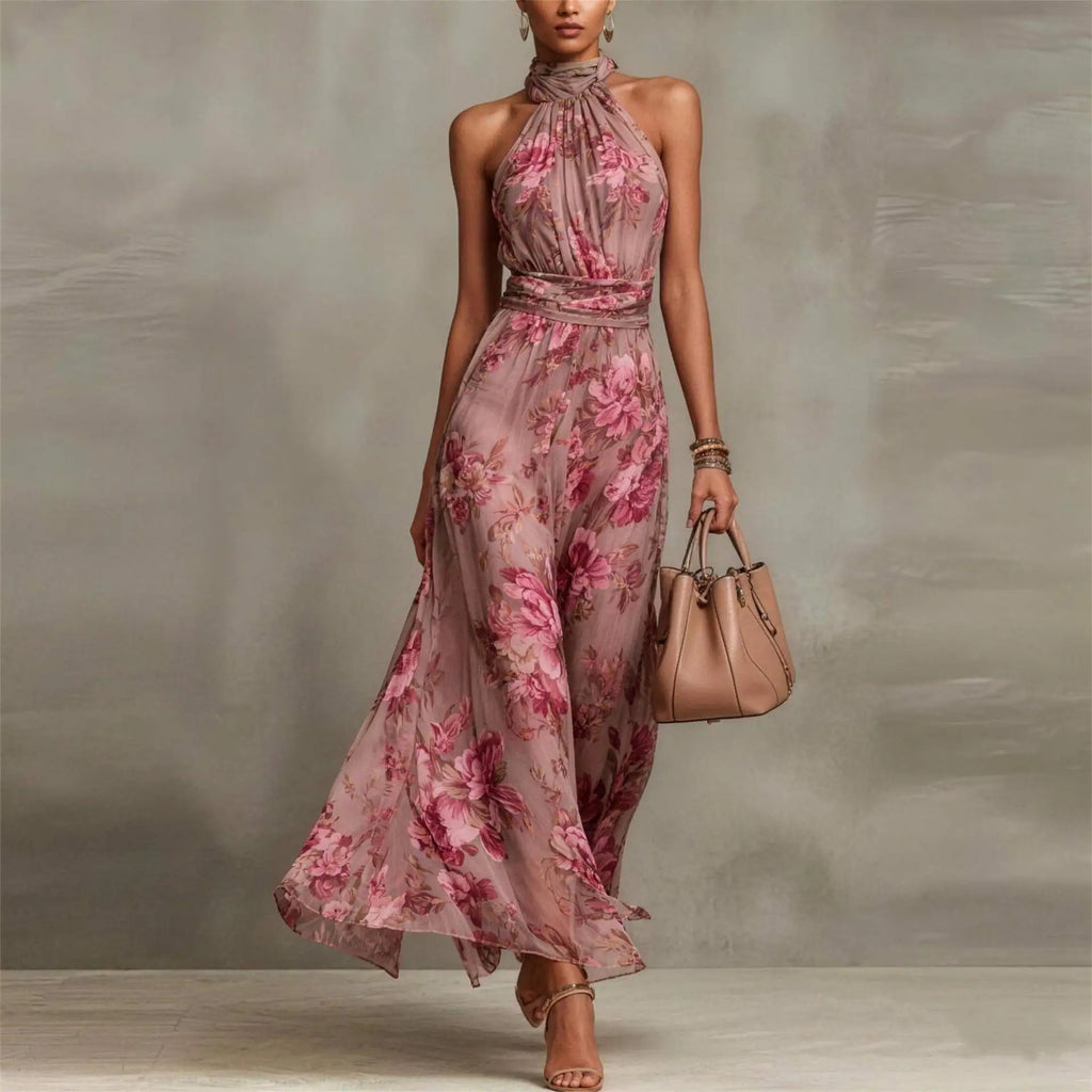 Floral Halter Maxi Dress