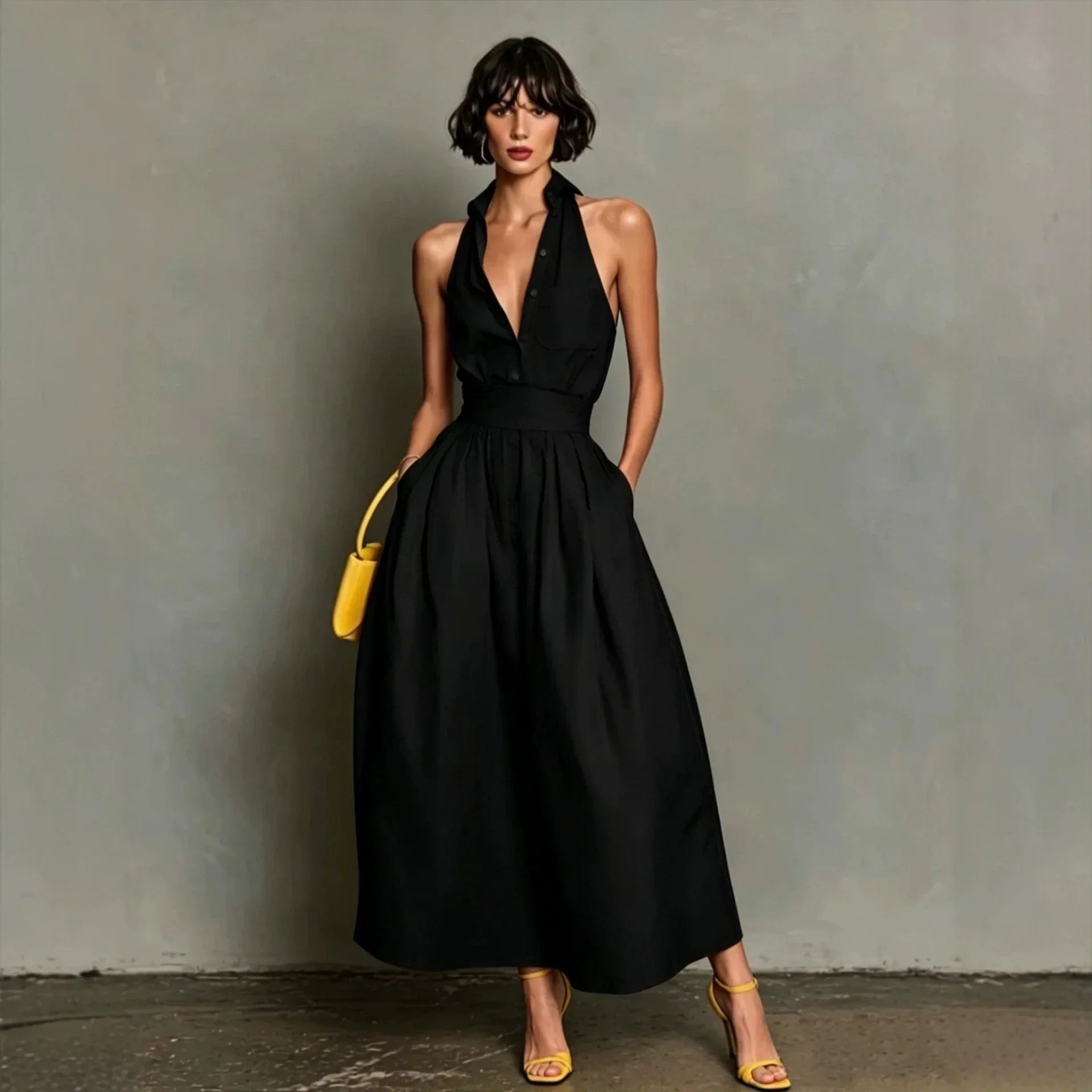 Button Down Midi Shirt Dress